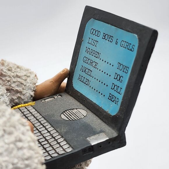 Clothtique Possible Dreams Santa's New List Computer Laptop Who's Naughty Nice - Picture 8 of 14